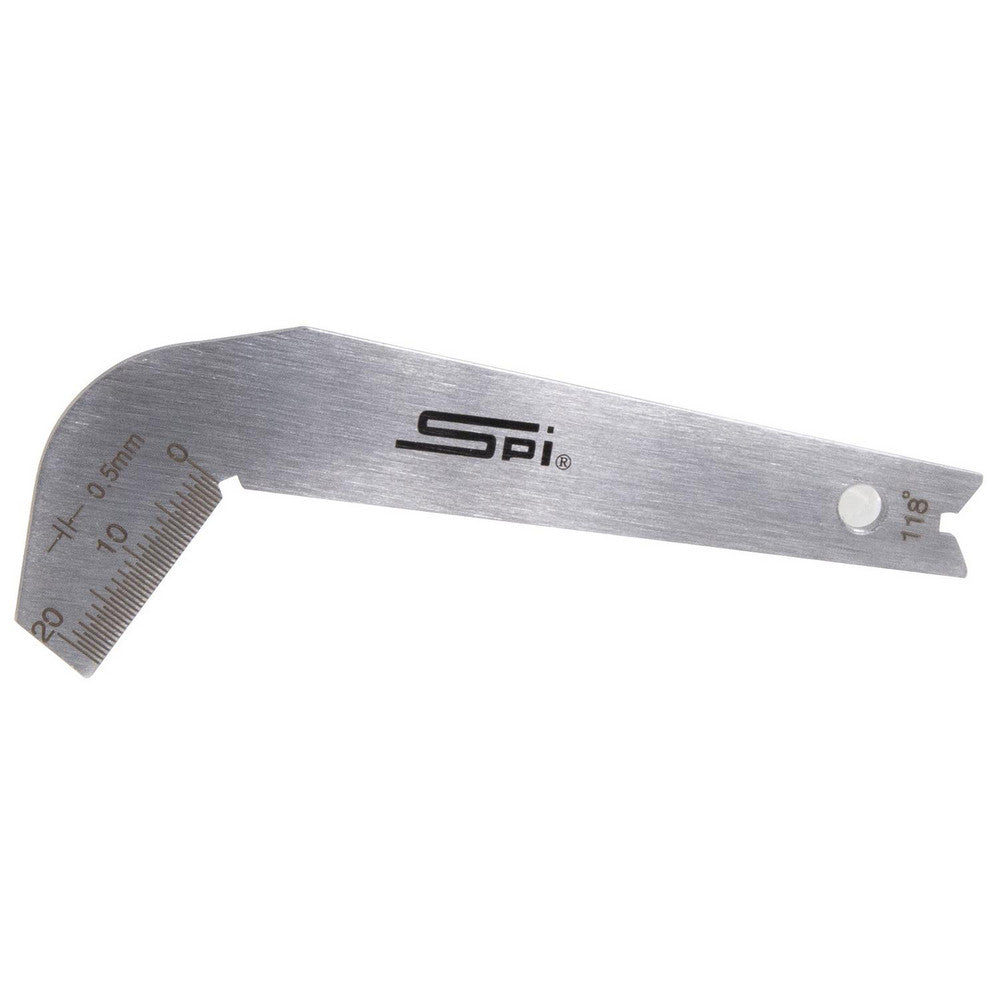 SPI MS220908005 Drill Point Gages Head Material Stainless Steel  Bevel Angle 118.00  Includes Ruler Yes  Bevel Graduation 1  Ruler Graduation 1  Ruler Width 15mm