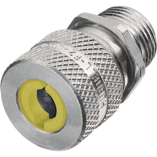 Hubbell Wiring Device-Kellems SHC1037 Strain Relief Cord Grips Product Shape Straight  Conduit Type Liquid-Tight  Material Aluminum  Color Silver  Maximum Cable Capacity 0.750 (Decimal Inch) Minimum Cable Capacity (Decimal Inch) 0.6300