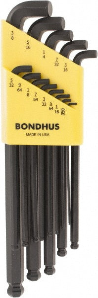 Bondhus 16537 13 Piece L-Key Short Arm Ball End Hex Key Set