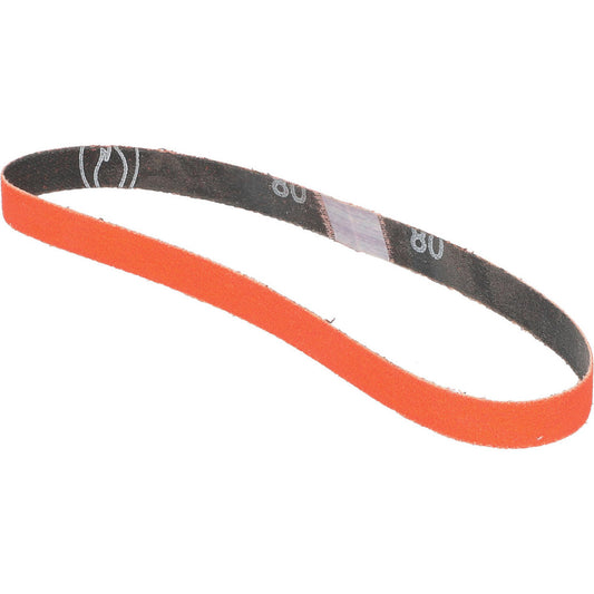 Norton 69957398023 Abrasive Belt  1/2" Wide, 18" OAL, 80 Grit, Ceramic Alumina