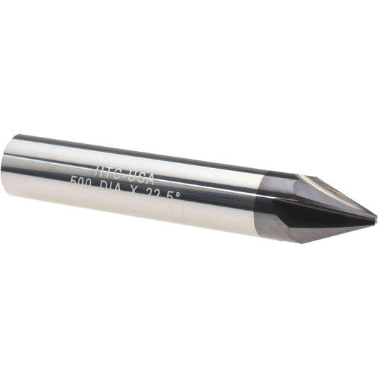Harvey Tool 18323-C3 Chamfer Mill 1/2" Dia, 1/2" Shank Dia, 45 deg, 4 Flute, Solid Carbide, Single End