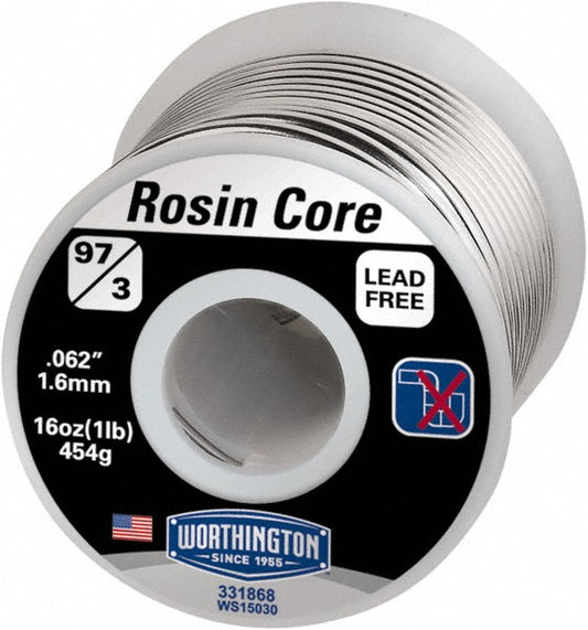 Worthington 331868 Rosin Core Solder 3% Rosin Core & 97% Tin & Copper