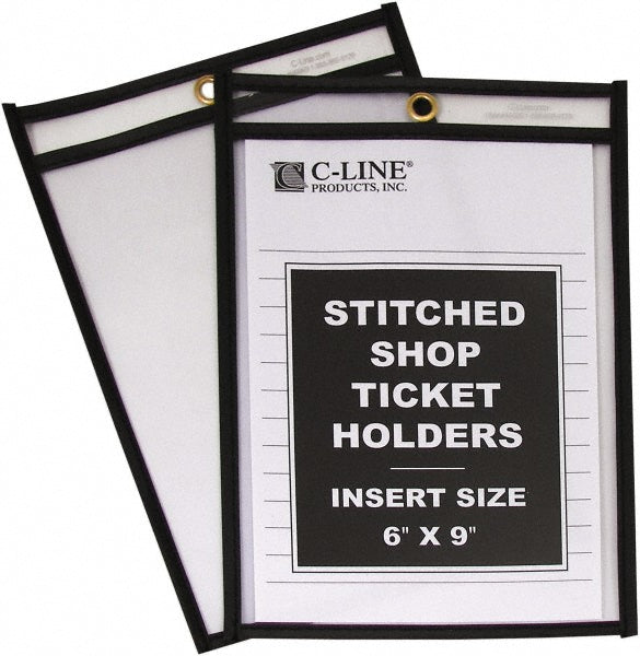 C-LINE 46069 25 Pc Stitched Shop Ticket Holder Clear
