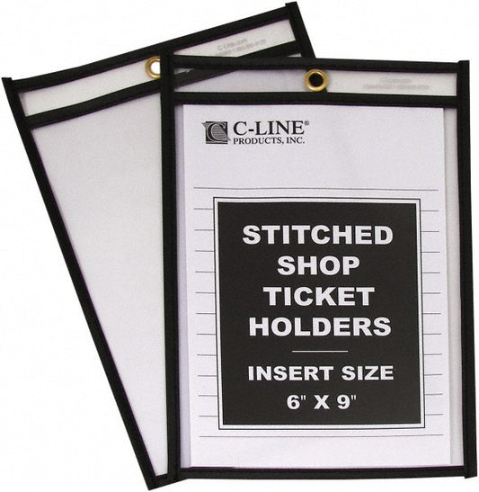 C-LINE 46069 25 Pc Stitched Shop Ticket Holder Clear