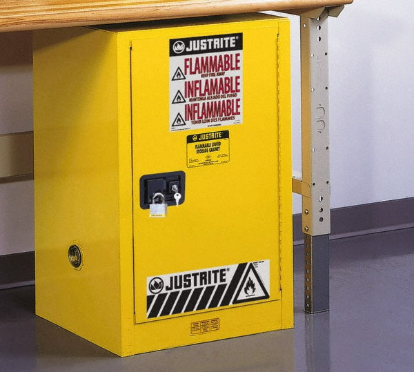 Justrite Mfg. Company 891220 Space Saver Cabinet  Self-Closing,  1 Shelf,  Yellow