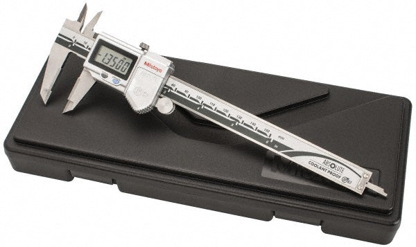 Mitutoyo 500-735-20 Electronic Caliper 150.00 mm, 6", 0.01 mm, 0.0005" Resolution, +/-0.02 mm, +/-0.0010" Accuracy, Data Output, Carbide-Tipped