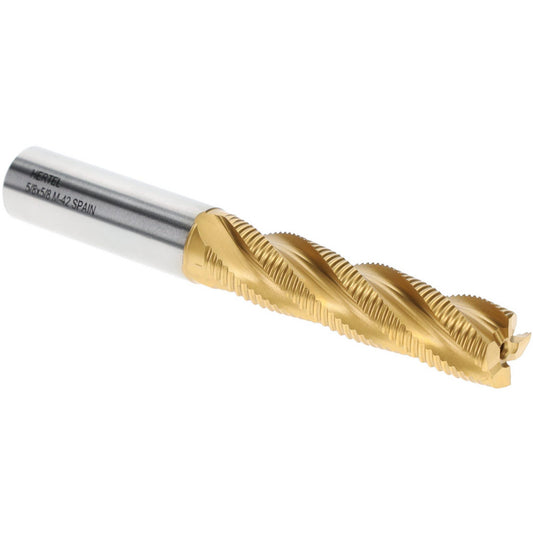 Hertel 84213958 Roughing End Mill 5/8" Dia, 4 Flute, Fine Pitch, Single End, Cobalt