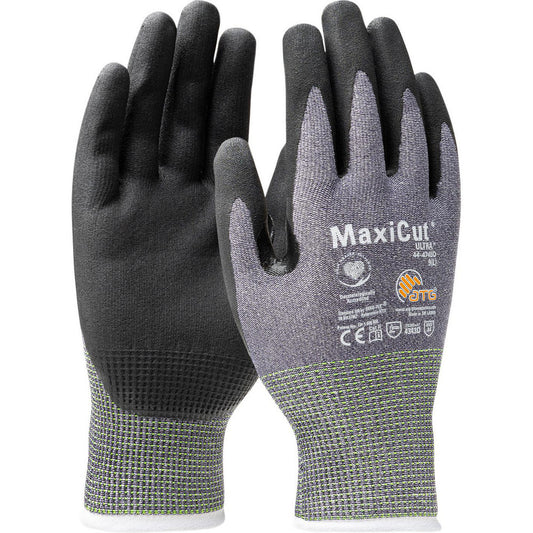 ATG 44-4745D/M Cut, Puncture & Abrasion-Resistant Gloves MaxiFlex Cut Ultra MaxiCut® Ultra™ 44-4745D, Size Medium, ANSI Cut A4, ANSI Puncture 3, Microfoam Nitrile, Engineered Yarn