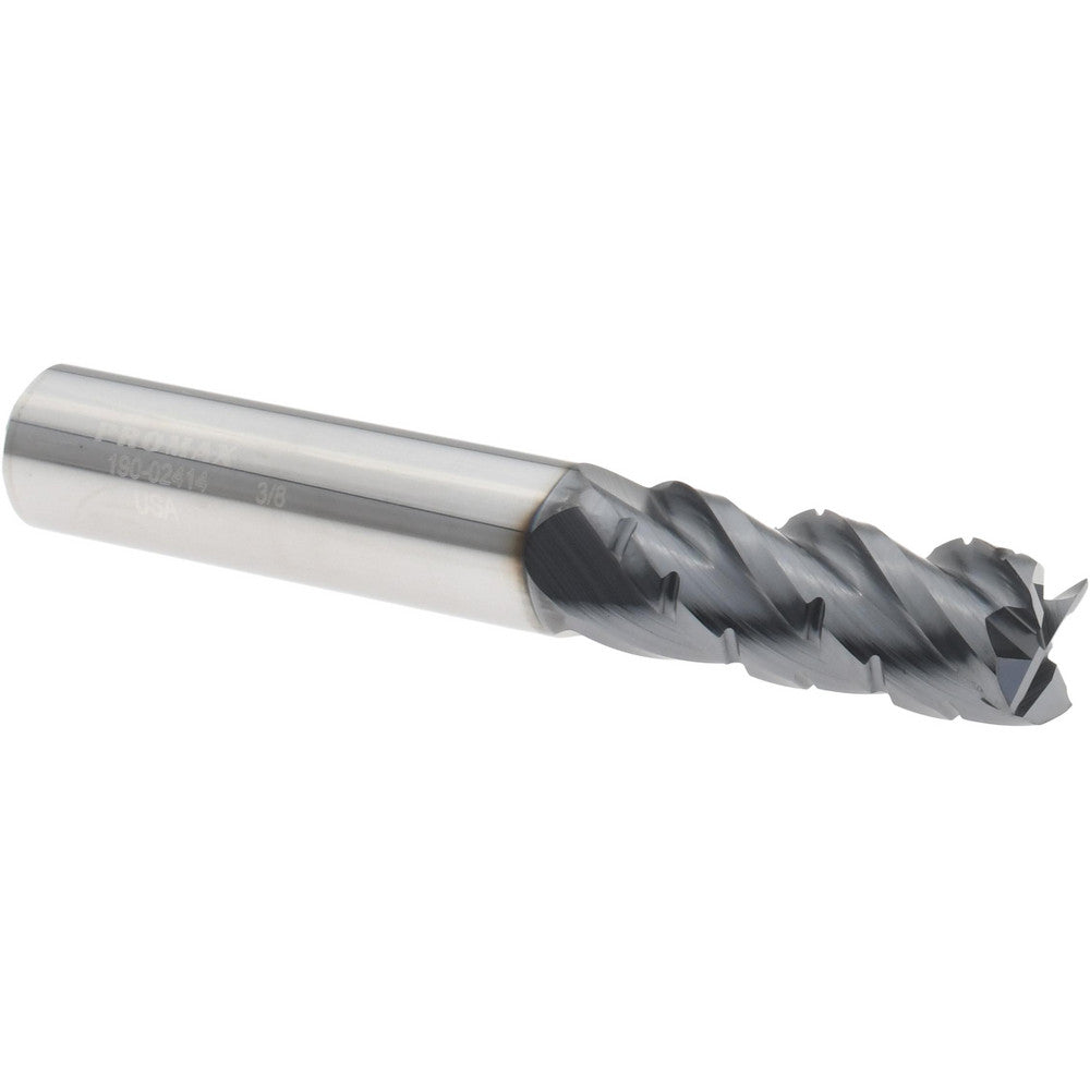 ProMax 190-02414 Roughing & Finishing End Mill 3/8" Dia, 4 Flutes, Square End, Chipbreaker, Solid Carbide