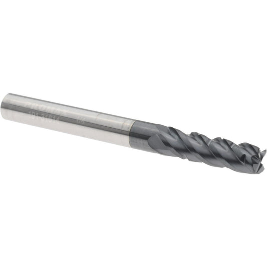 ProMax 191-31614 Roughing & Finishing End Mill 1/4" Dia, 4 Flutes, 0.02" Corner Radius, Corner Radius End, Chipbreaker, Solid Carbide