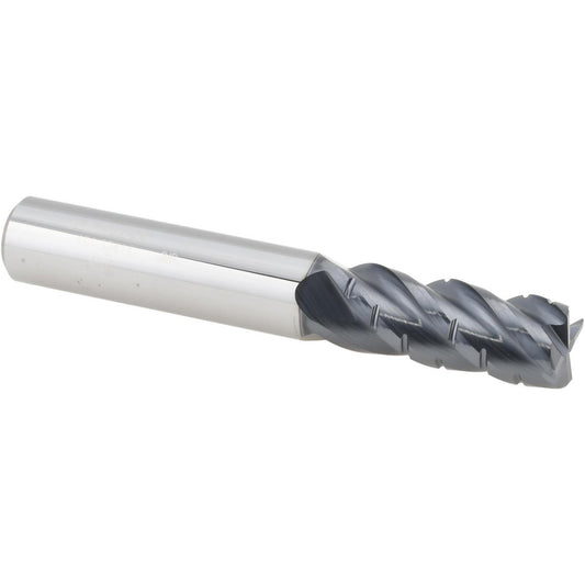 ProMax 191-32414 Roughing & Finishing End Mill 3/8" Dia, 4 Flutes, 0.02" Corner Radius, Corner Radius End, Chipbreaker, Solid Carbide