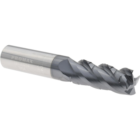 ProMax 191-33214 Roughing & Finishing End Mill 1/2" Dia, 4 Flutes, 0.02" Corner Radius, Corner Radius End, Chipbreaker, Solid Carbide