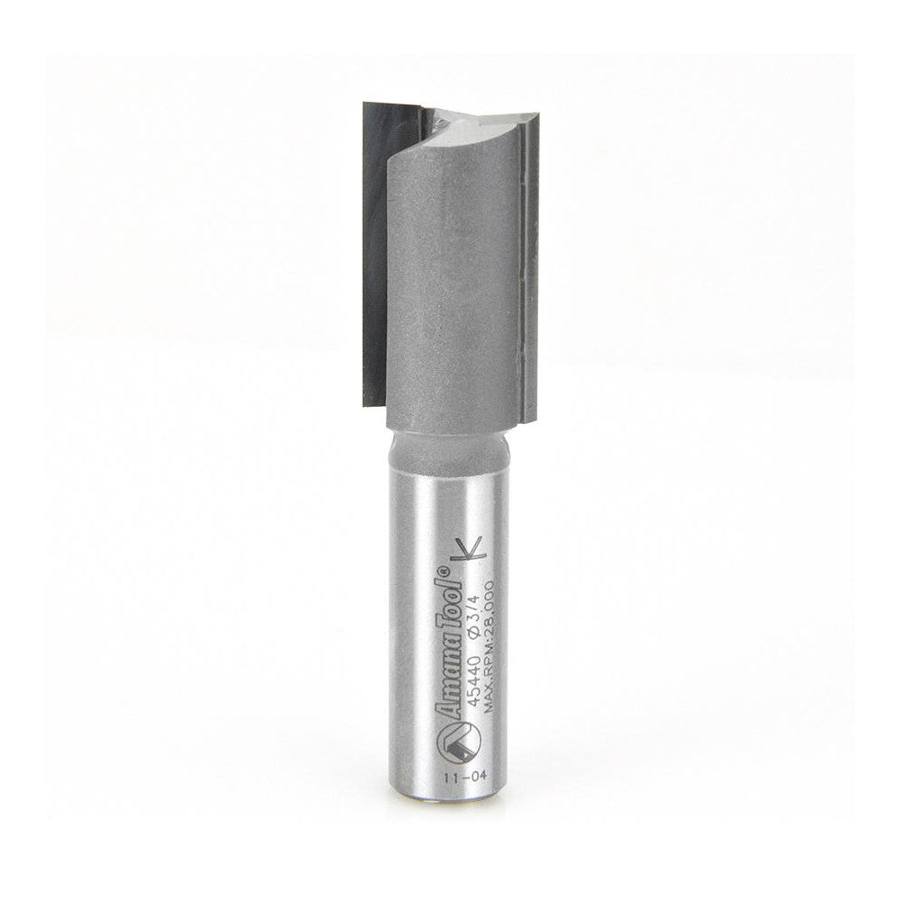 Amana Tool 45440 3/4" Diam, 1-1/4" LOC, 2 Flute Straight Router Bit