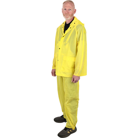 PRO-SAFE P20M3PALX Rain Suit with Pants Size X-Large, Non-Hazardous Protection, Yellow, PVC