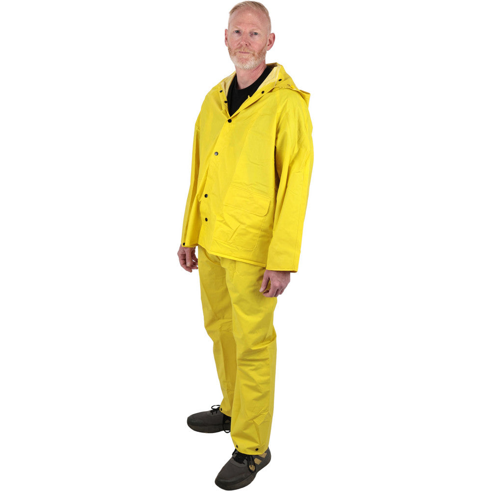 PRO-SAFE P35M3PSCX2 Rain Suit with Pants Size 2X-Large, Non-Hazardous Protection, Yellow, Polyester & PVC