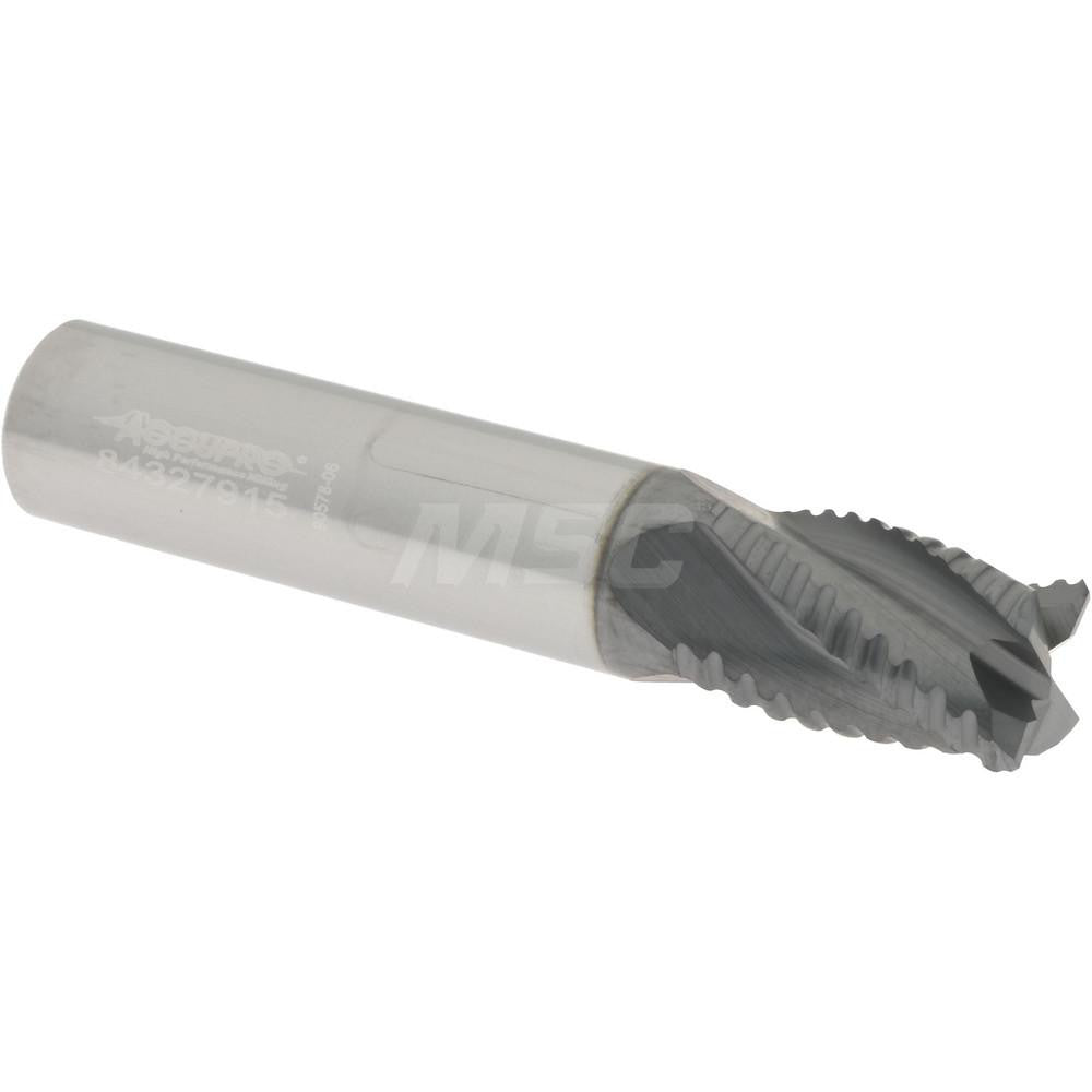 Accupro 2500019 Roughing End Mill 3/8" Dia, 4 Flutes, Single End, Solid Carbide