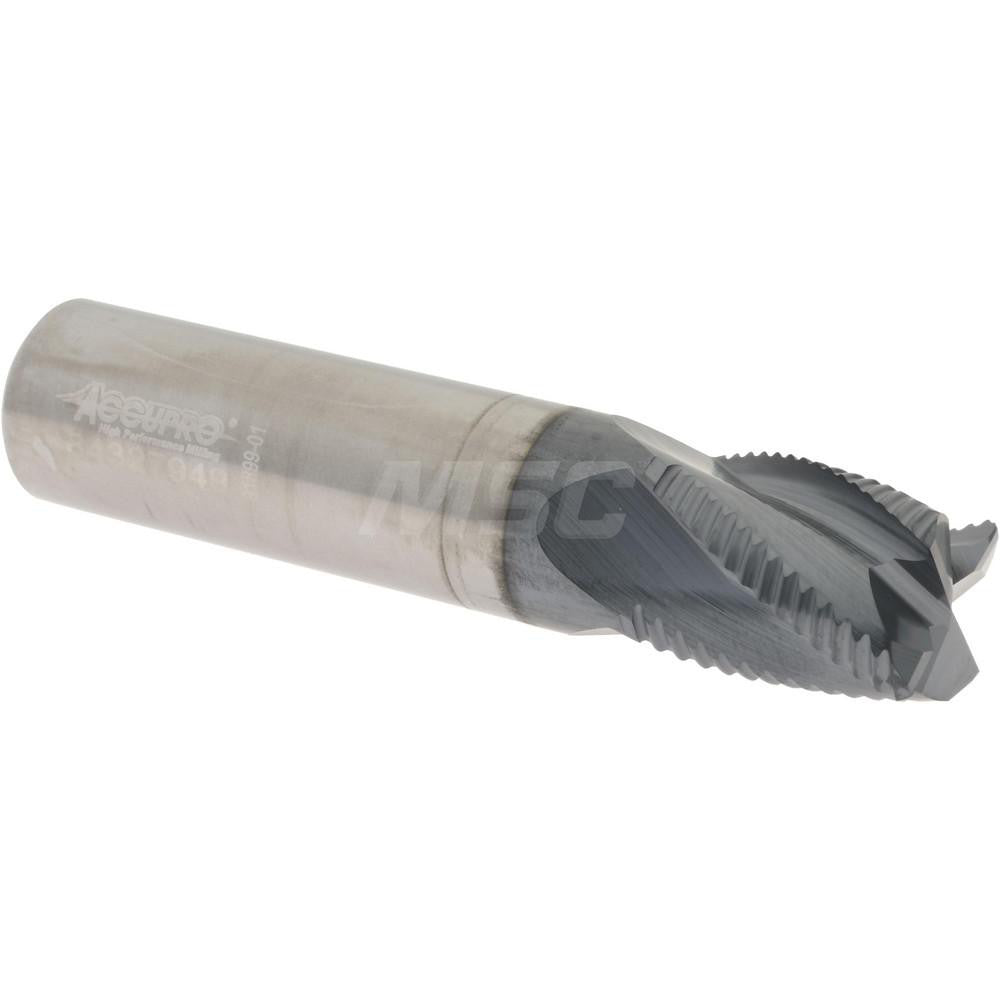 Accupro 2500105 Roughing End Mill 5/8" Dia, 4 Flutes, Single End, Solid Carbide