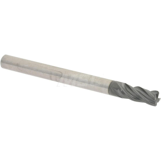 Accupro 95168408 Corner Chamfer End Mill 1/8" Dia, 1/4" LOC, 4 Flute, 0.0100" Chamfer Width, Solid Carbide