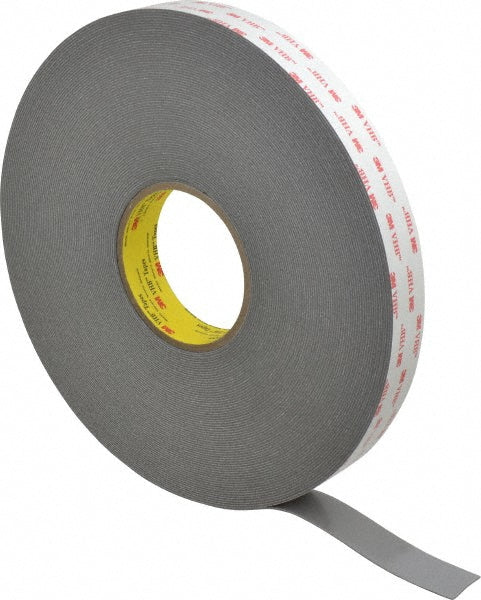 3M 7000048598 Gray Double-Sided Acrylic Foam Tape 1" Wide, 36 yd Long, 45 mil Thick, Acrylic Adhesive