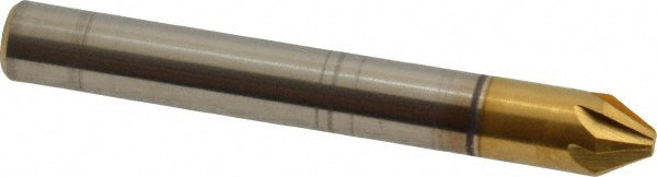 Melin Tool 18194 Countersink 1/4" Head Dia, 60.00 deg Included Angle, 6 Flute, Cobalt Steel, Right Hand Cut