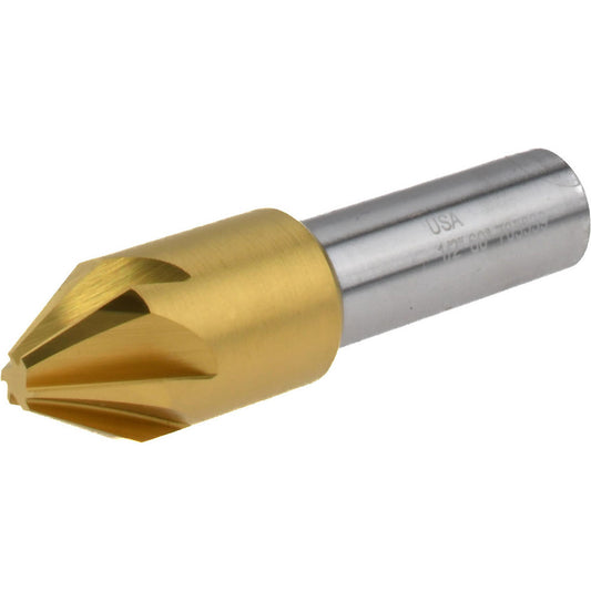Melin Tool 18212 Countersink 1/2" Head Dia, 60.00 deg Included Angle, 6 Flute, Cobalt Steel, Right Hand Cut