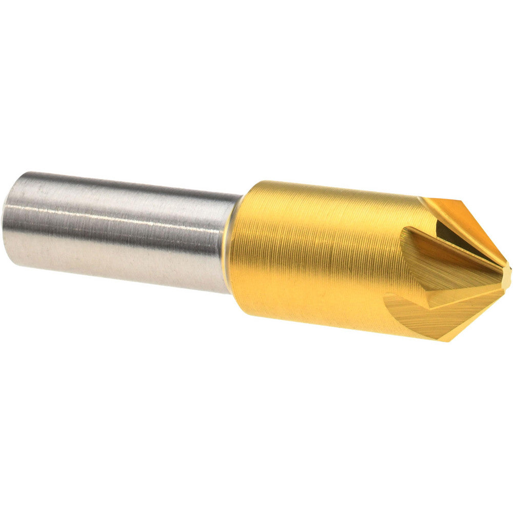 Melin Tool 18214 Countersink 1/2" Head Dia, 90.00 deg Included Angle, 6 Flute, Cobalt Steel, Right Hand Cut