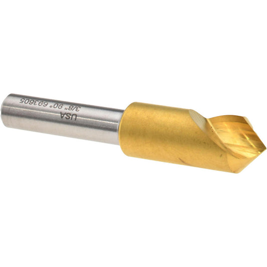 Melin Tool 18153 Countersink 3/8" Head Dia, 90.00 deg Included Angle, 1 Flute, Cobalt Steel, Right Hand Cut