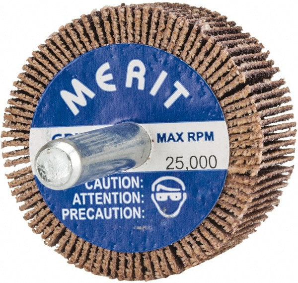 Merit Abrasives 08834130649 Mounted Flap Wheel 1-1/2" Dia, 3/4" Face Width, 80 Grit, Ceramic Alumina