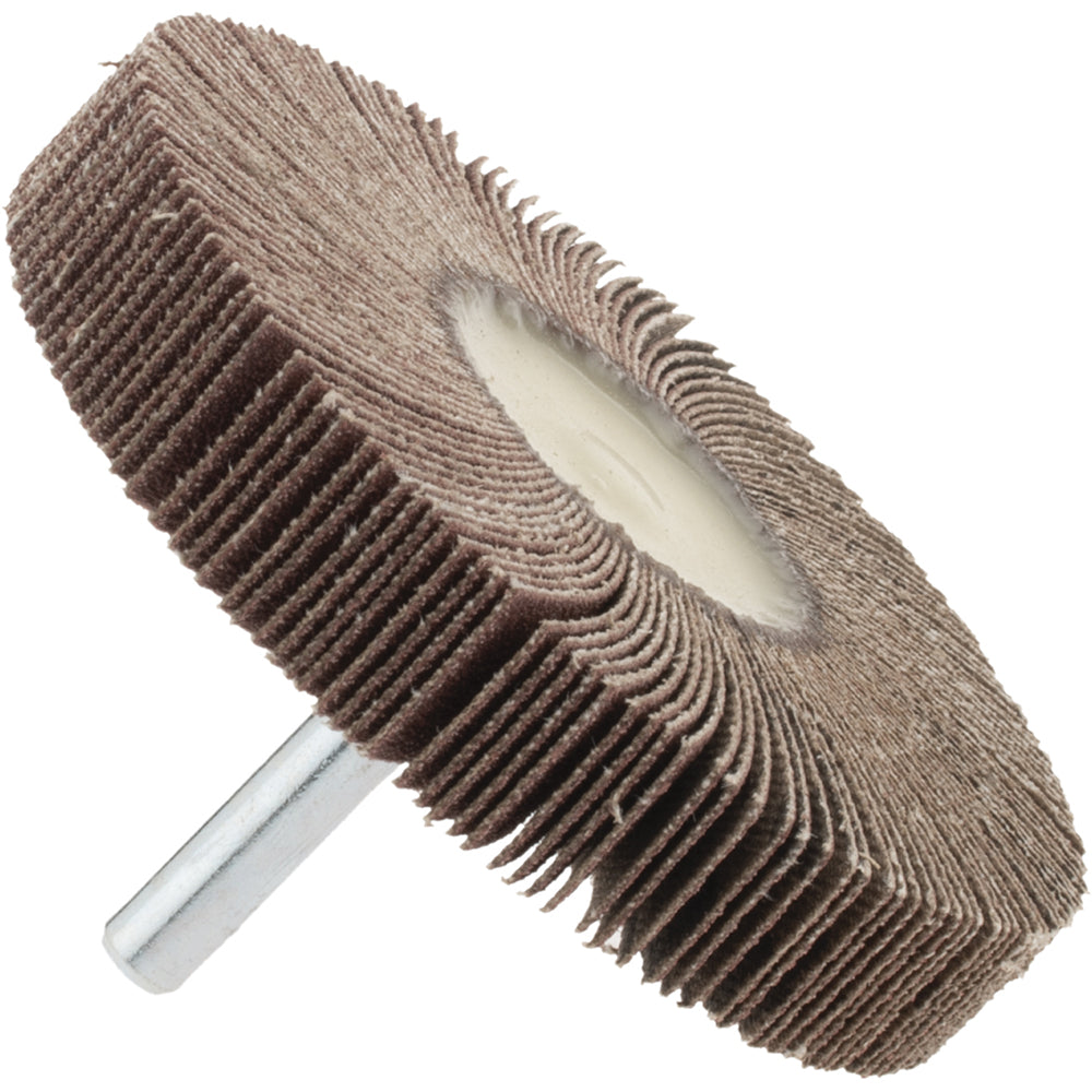 Merit Abrasives 08834131748 Mounted Flap Wheel 3" Dia, 1/2" Face Width, 120 Grit, Ceramic Alumina