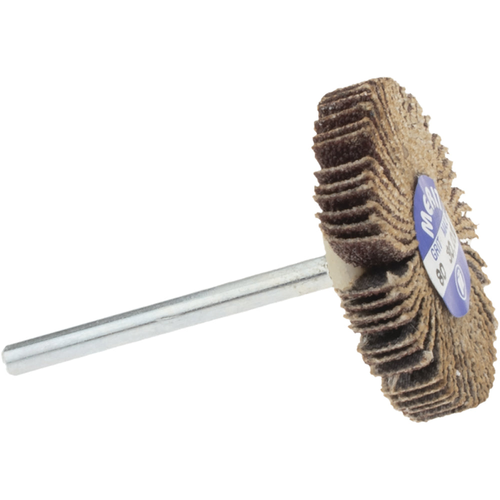 Merit Abrasives 08834137501 Mounted Flap Wheel 1-3/16" Dia, 3/16" Face Width, 80 Grit, Aluminum Oxide