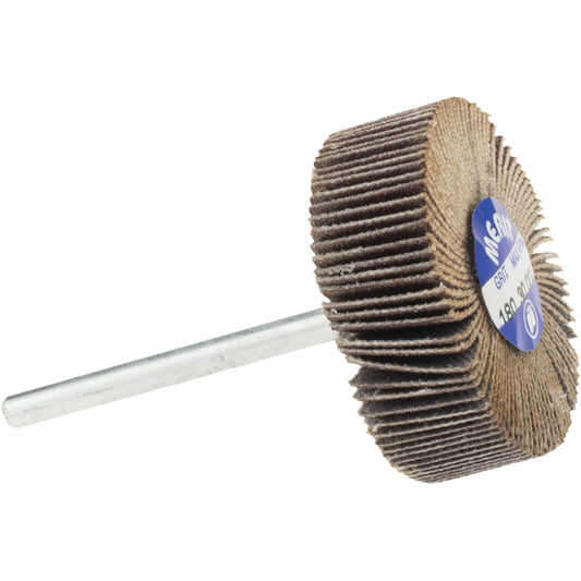 Merit Abrasives 08834137513 Mounted Flap Wheel 1-3/16" Dia, 3/8" Face Width, 180 Grit, Aluminum Oxide