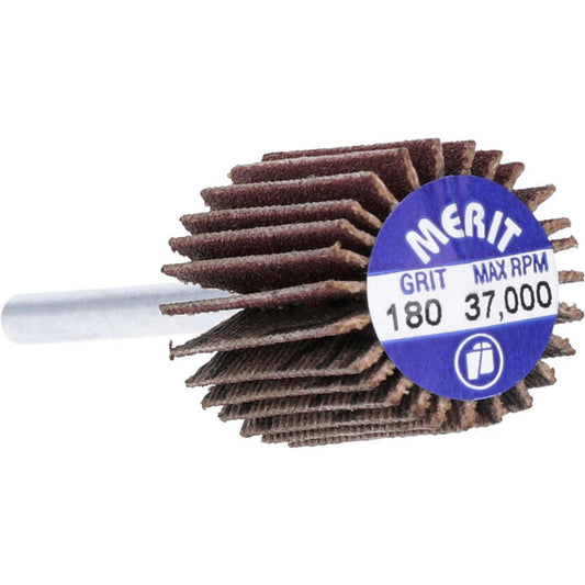 Merit Abrasives 08834137543 Mounted Flap Wheel 5/8" Dia, 3/4" Face Width, 180 Grit, Aluminum Oxide