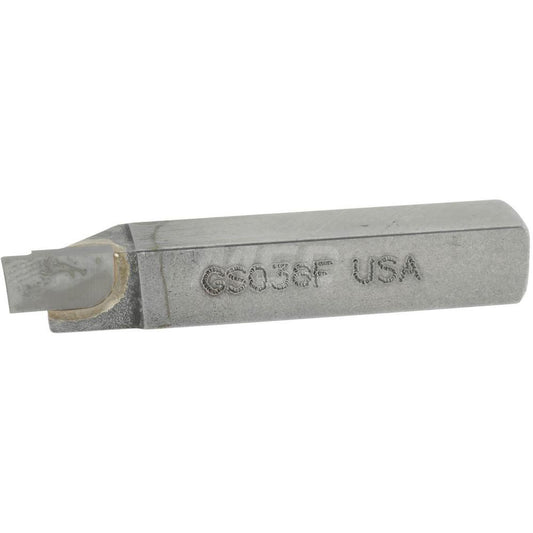 Accupro ACC-GS038F Single Point Tool Bit 3/8'' Shank Width, 3/8'' Shank Height, Micrograin Solid Carbide Tipped, Neutral, GS, Cut-Off & Grooving