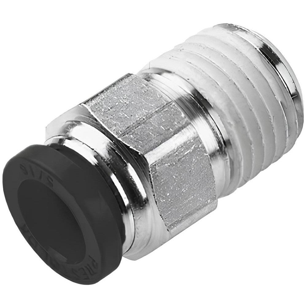 Parker W68PLP-6-2 Push-To-Connect Tube to Male & Tube to Male NPT Tube Fitting Male Connector, 1/8" Thread, 3/8" OD