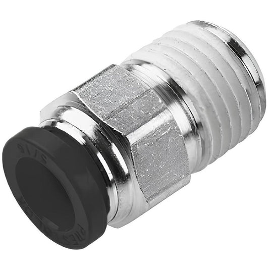 Parker W68PLP-8-6 Push-To-Connect Tube to Male & Tube to Male NPT Tube Fitting Male Connector, 3/8" Thread, 1/2" OD