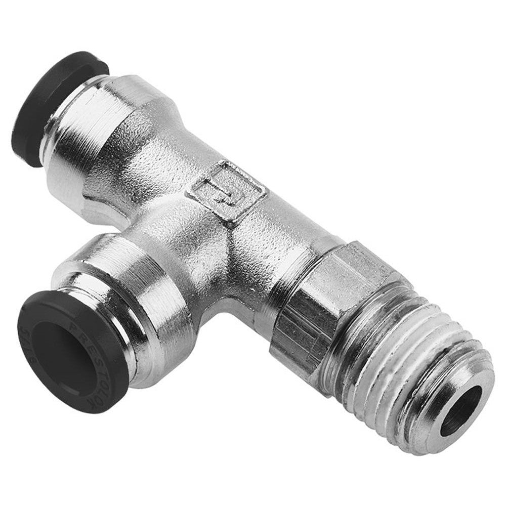 Parker XW171PLP-4-2 Push-To-Connect Tube to Male & Tube to Male NPT Tube Fitting Male Run Tee, 1/8" Thread, 1/4" OD
