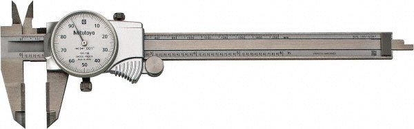 Mitutoyo 505-738 Dial Caliper 6", 0.0010" Accuracy, Carbide-Tipped Jaws