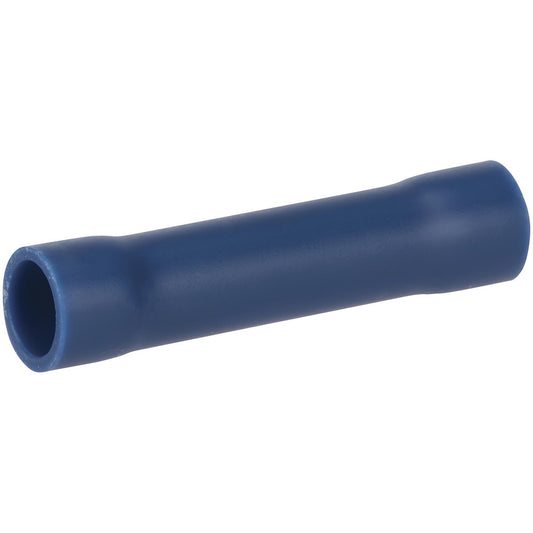 NSI Industries B16-V Butt Splice Terminal Crimp-On, Blue, 16 AWG Min, 14 AWG Max, Fully Insulated, Vinyl