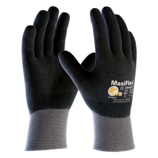ATG 34-876/XXL Work Gloves ATG 34-876, Size 2X-Large, Micro-Foam Nitrile-Coated Nylon & Elastane, General Purpose