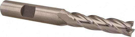 Hertel GG040020 Square End Mill 5/16'' Dia, 1-3/8'' LOC, 3/8'' Shank Dia, 3-1/8'' OAL, 4 Flutes, High Speed Steel