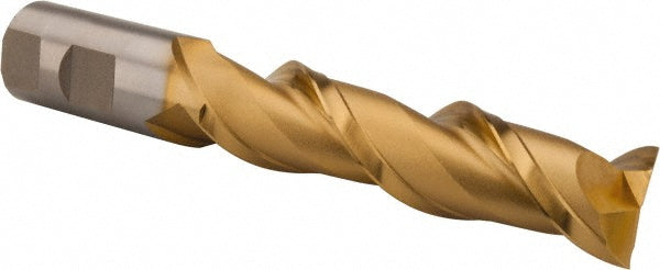 Hertel GH071064 Square End Mill 1'' Dia, 4'' LOC, 1'' Shank Dia, 6-1/2'' OAL, 2 Flutes, High Speed Steel