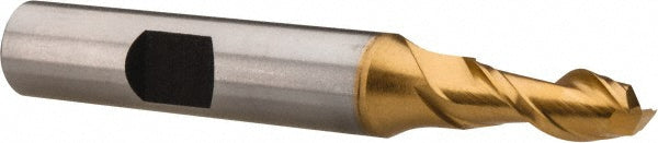 Hertel GH07001619 Square End Mill 1/4'' Dia, 5/8'' LOC, 3/8'' Shank Dia, 2-1/2'' OAL, 2 Flutes, High Speed Steel