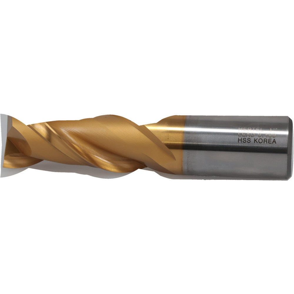 Hertel GH070064 Square End Mill 1'' Dia, 2'' LOC, 1'' Shank Dia, 4-1/2'' OAL, 2 Flutes, High Speed Steel