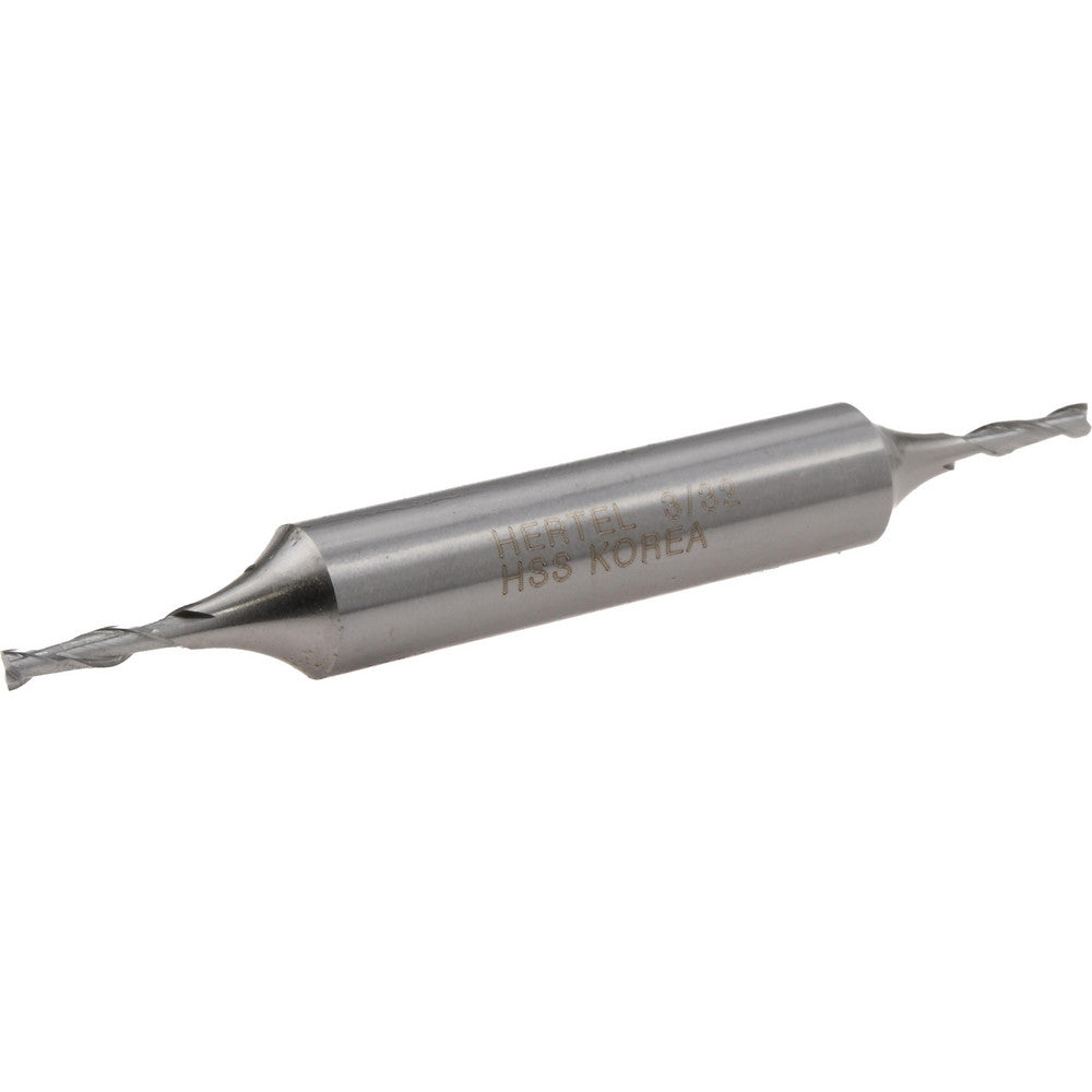 Hertel E2050006 Square End Mill 3/32'' Dia, 5/16'' LOC, 3/8'' Shank Dia, 3-1/16'' OAL, 2 Flutes, High Speed Steel