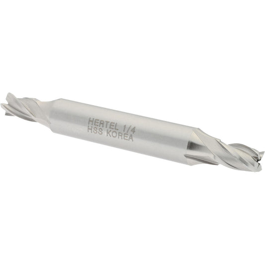 Hertel GG99914183 Square End Mill 1/4'' Dia, 3/8'' LOC, 3/8'' Shank Dia, 2-7/8'' OAL, 4 Flutes, High Speed Steel