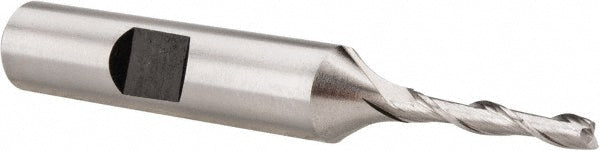 Hertel E2080008 Square End Mill 1/8'' Dia, 3/4'' LOC, 3/8'' Shank Dia, 2-5/8'' OAL, 2 Flutes, Cobalt