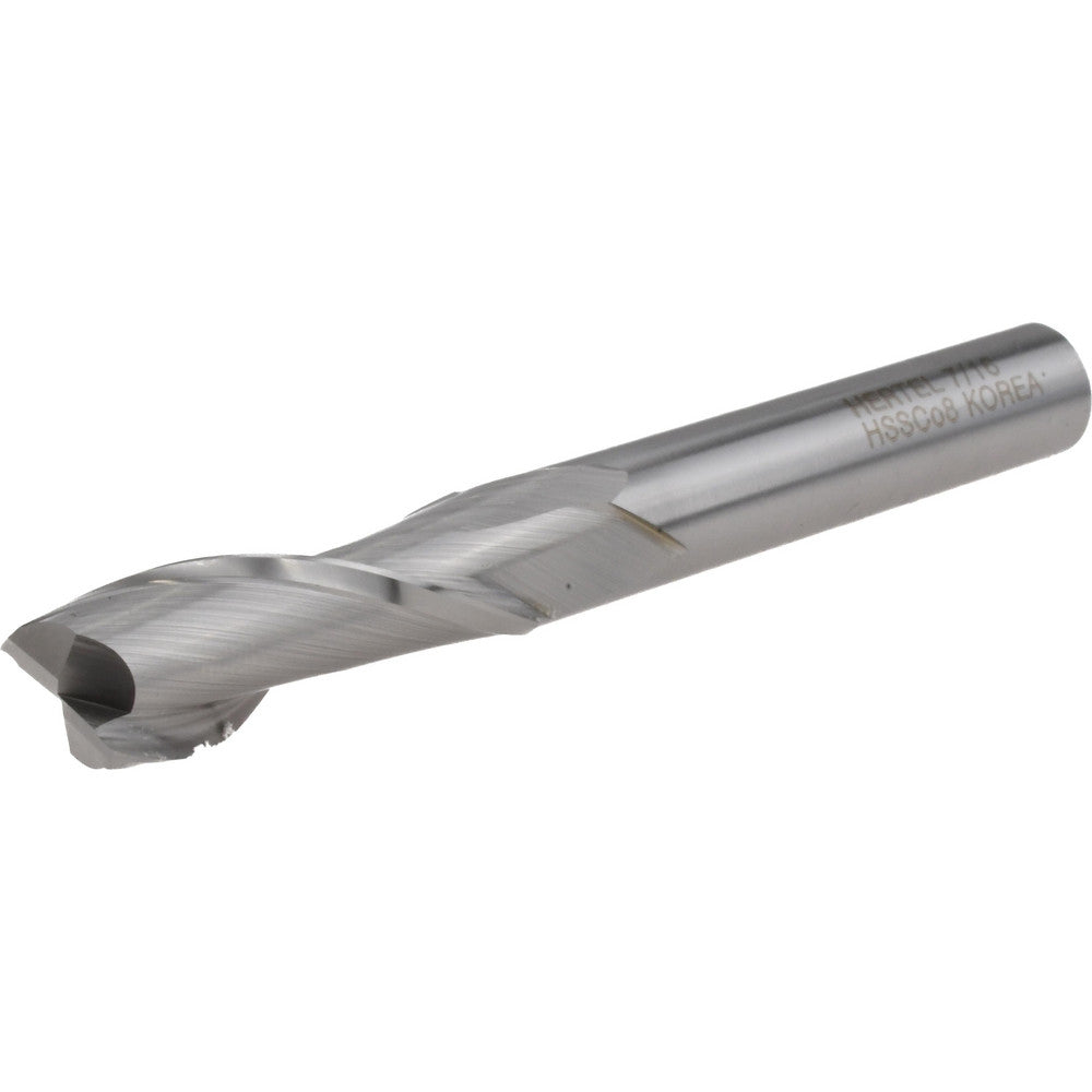 Hertel E299914093 Square End Mill 7/16'' Dia, 1-1/4'' LOC, 3/8'' Shank Dia, 3-1/4'' OAL, 2 Flutes, Cobalt