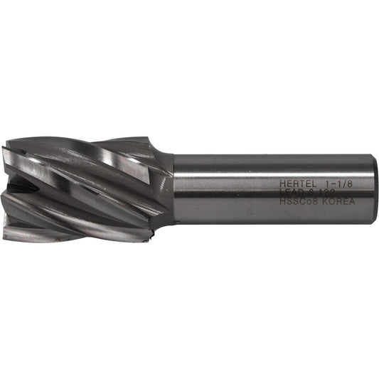 Hertel E299914038 Square End Mill 1-1/8'' Dia, 1-1/2'' LOC, 3/4'' Shank Dia, 3-7/8'' OAL, 6 Flutes, Cobalt