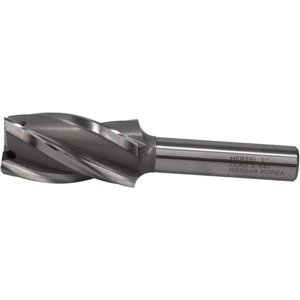 Hertel E299914049 Square End Mill 1'' Dia, 1-7/8'' LOC, 1/2'' Shank Dia, 4-1/8'' OAL, 4 Flutes, Cobalt