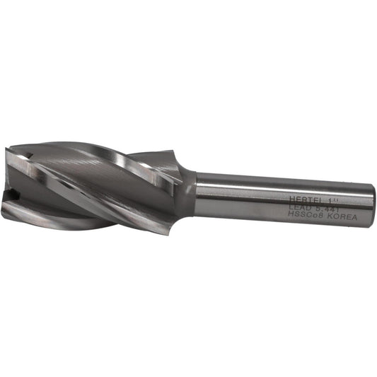 Hertel E299914049 Square End Mill 1'' Dia, 1-7/8'' LOC, 1/2'' Shank Dia, 4-1/8'' OAL, 4 Flutes, Cobalt